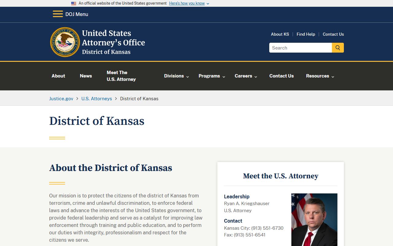 Johnson County arrest records and court charge records federal prosecutor source