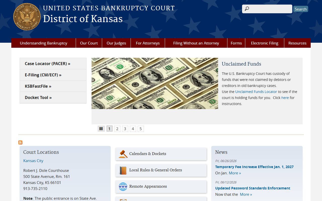 Johnson County court dockets U.S. Bankruptcy Court for the District of Kansas