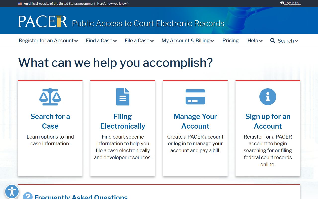 Johnson County court records PACER federal case access