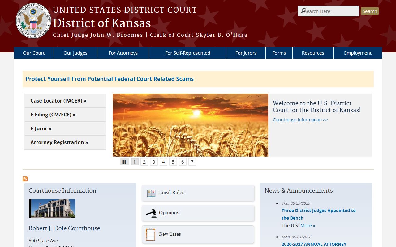 Johnson County court records U.S. District Court for the District of Kansas