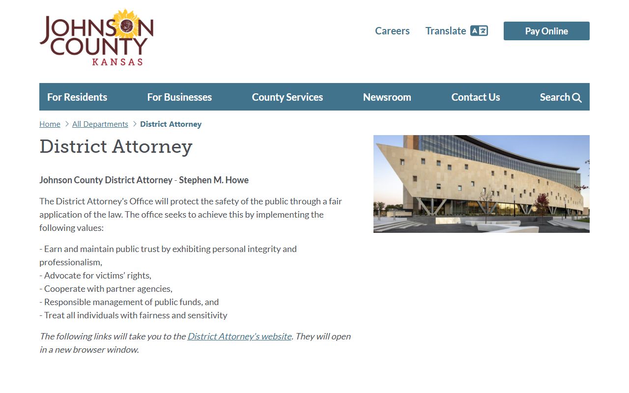 Johnson County criminal court records District Attorney source