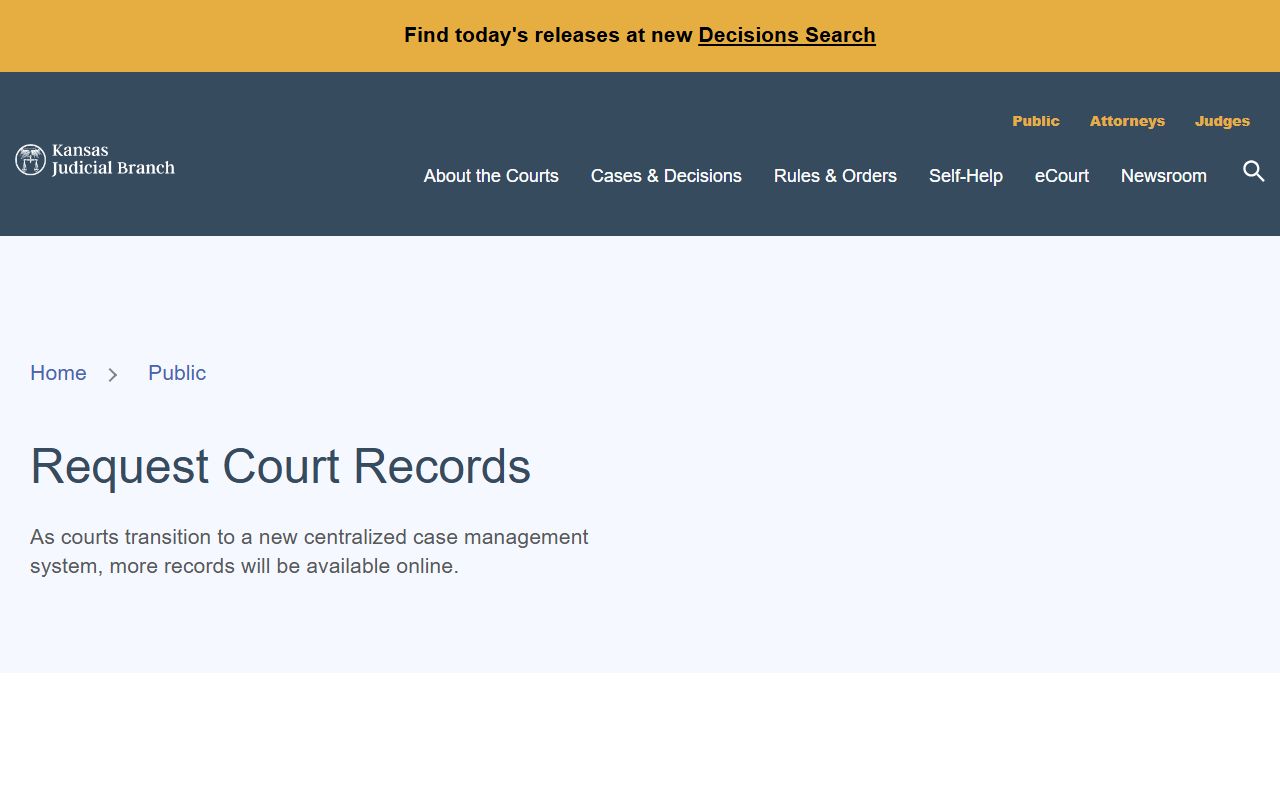 Johnson County court records Kansas court request guidance