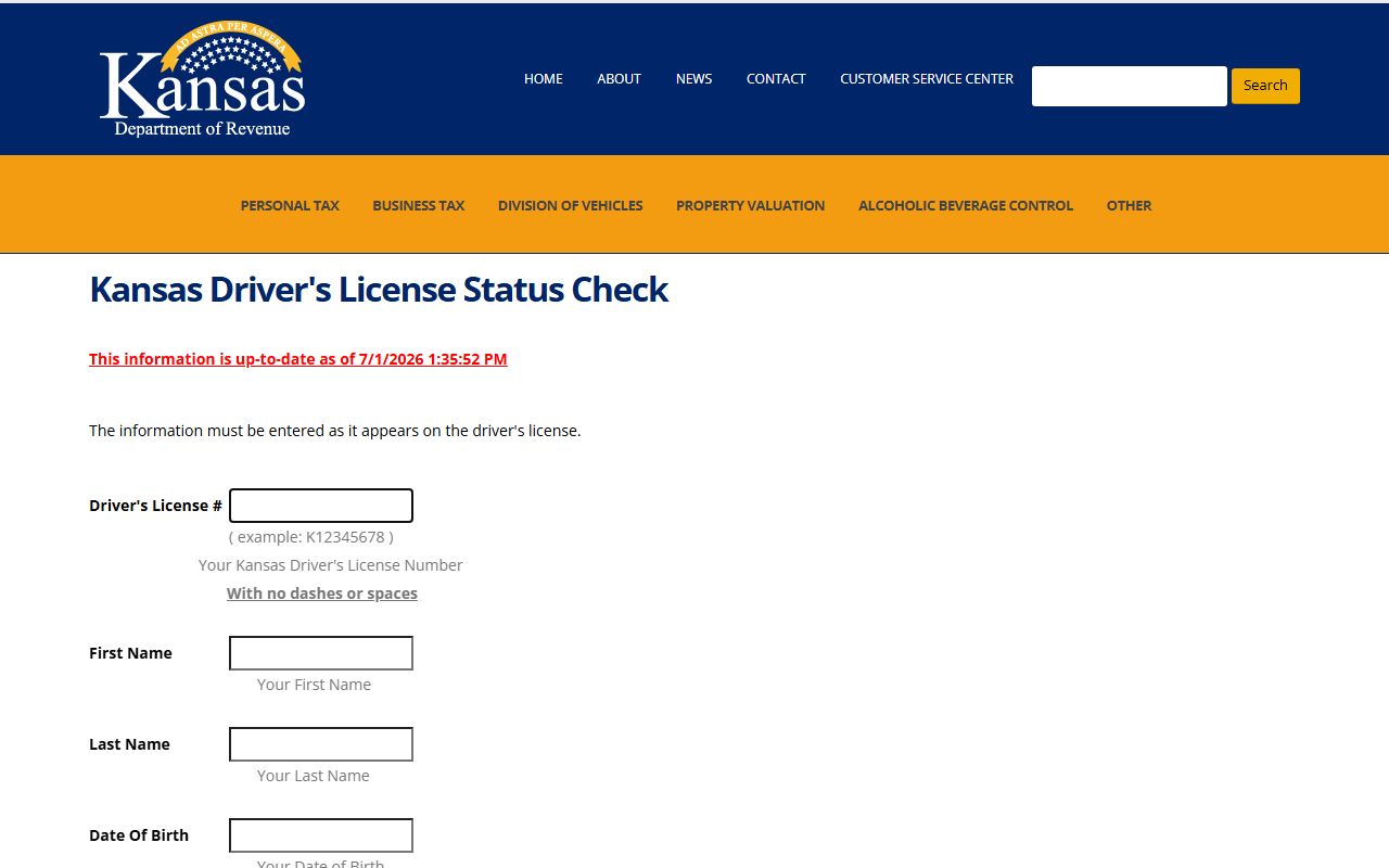 Johnson County traffic court records Kansas driver license status check